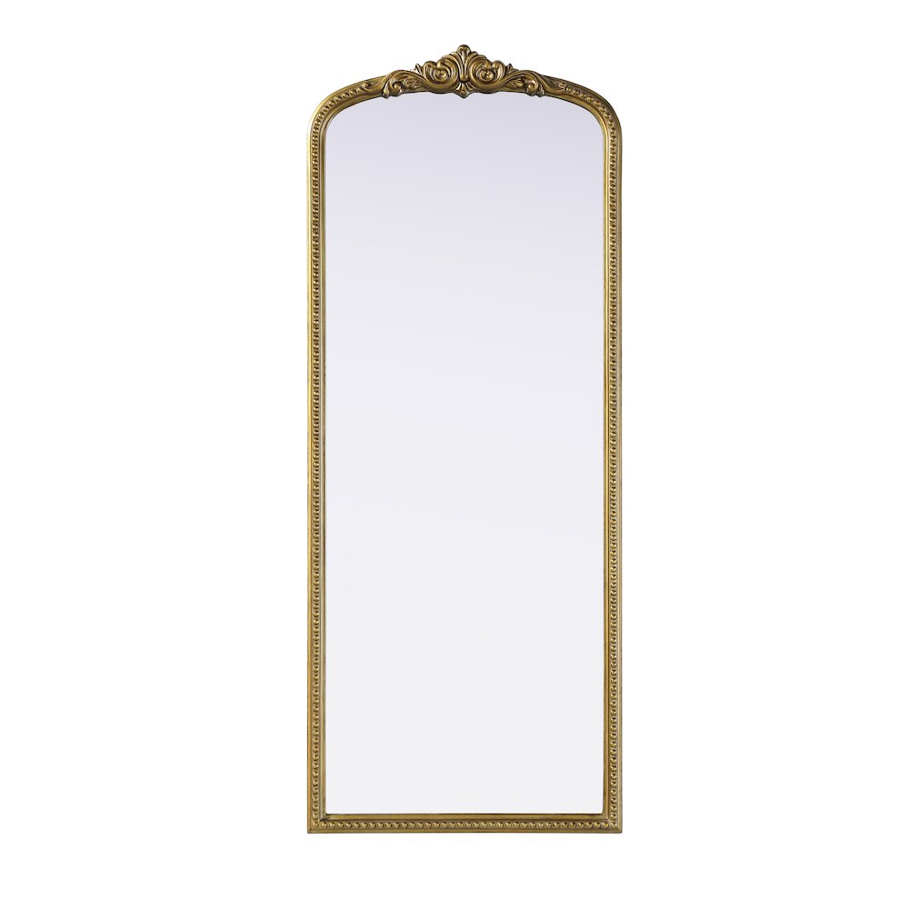 Naomi Vintage Resin Mirror 24x60 in Antique Brass. Picture 1
