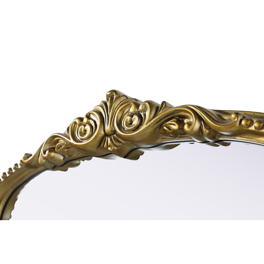 Naomi Vintage Resin Mirror 24x60 in Antique Brass. Picture 5