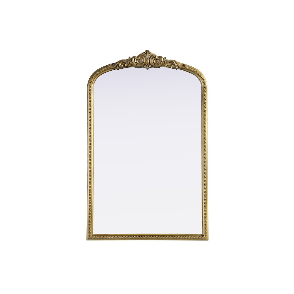 Naomi Vintage Resin Mirror 27x42 in Antique Brass. Picture 1