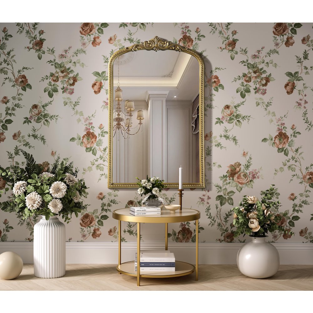 Naomi Vintage Resin Mirror 27x42 in Antique Brass. Picture 2