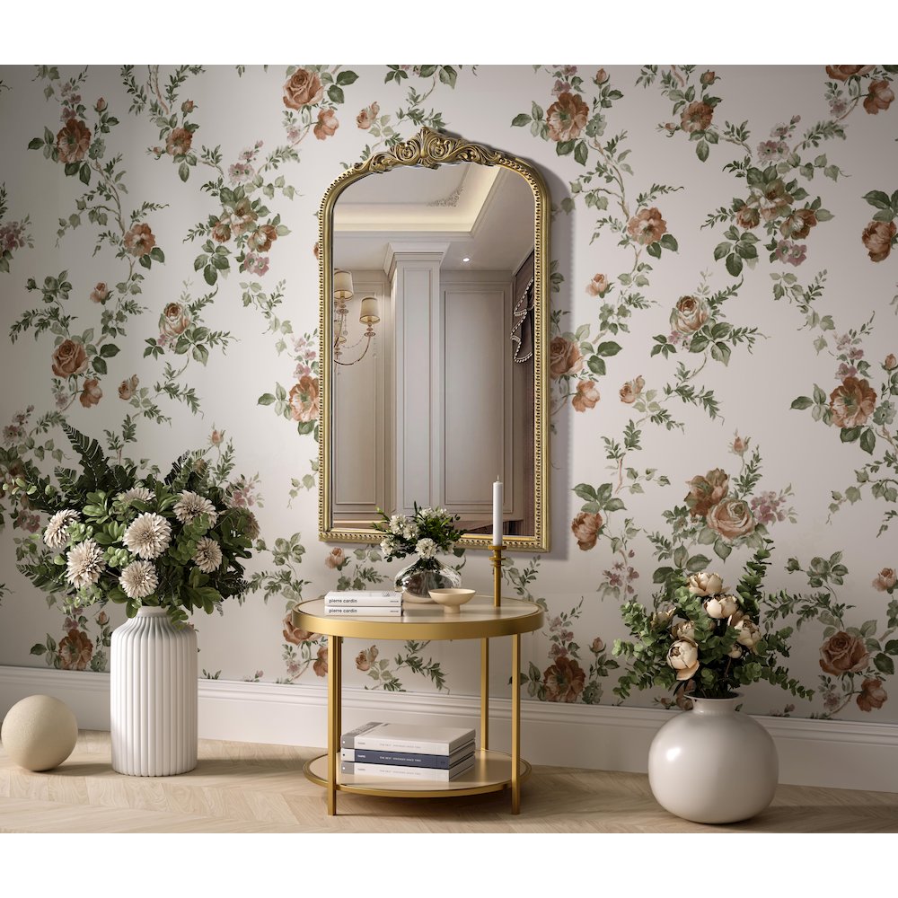 Naomi Vintage Resin Mirror 27x42 in Antique Brass. Picture 3