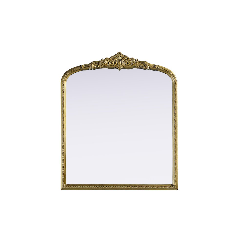 Naomi Vintage Resin Mirror 30x36 in Antique Brass. Picture 1