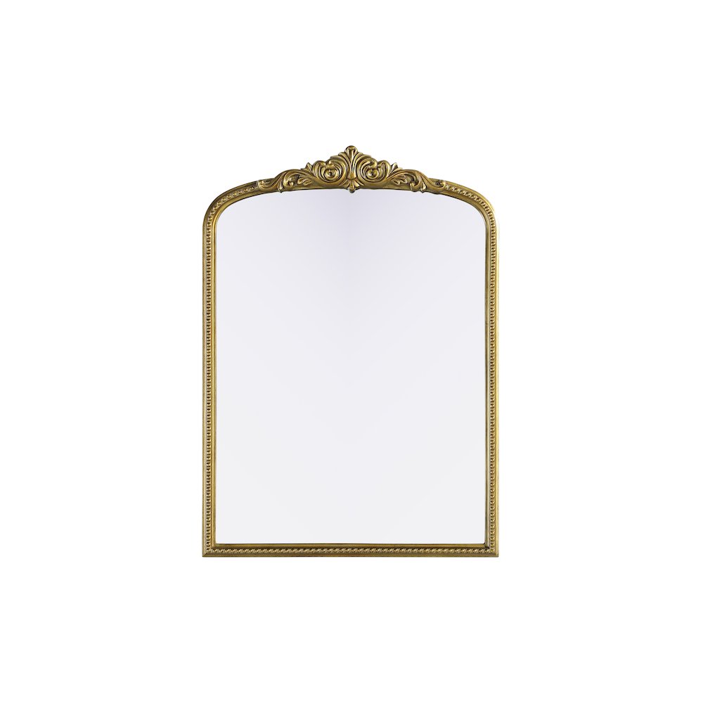 Naomi Vintage Resin Mirror 30x42 in Antique Brass. Picture 1