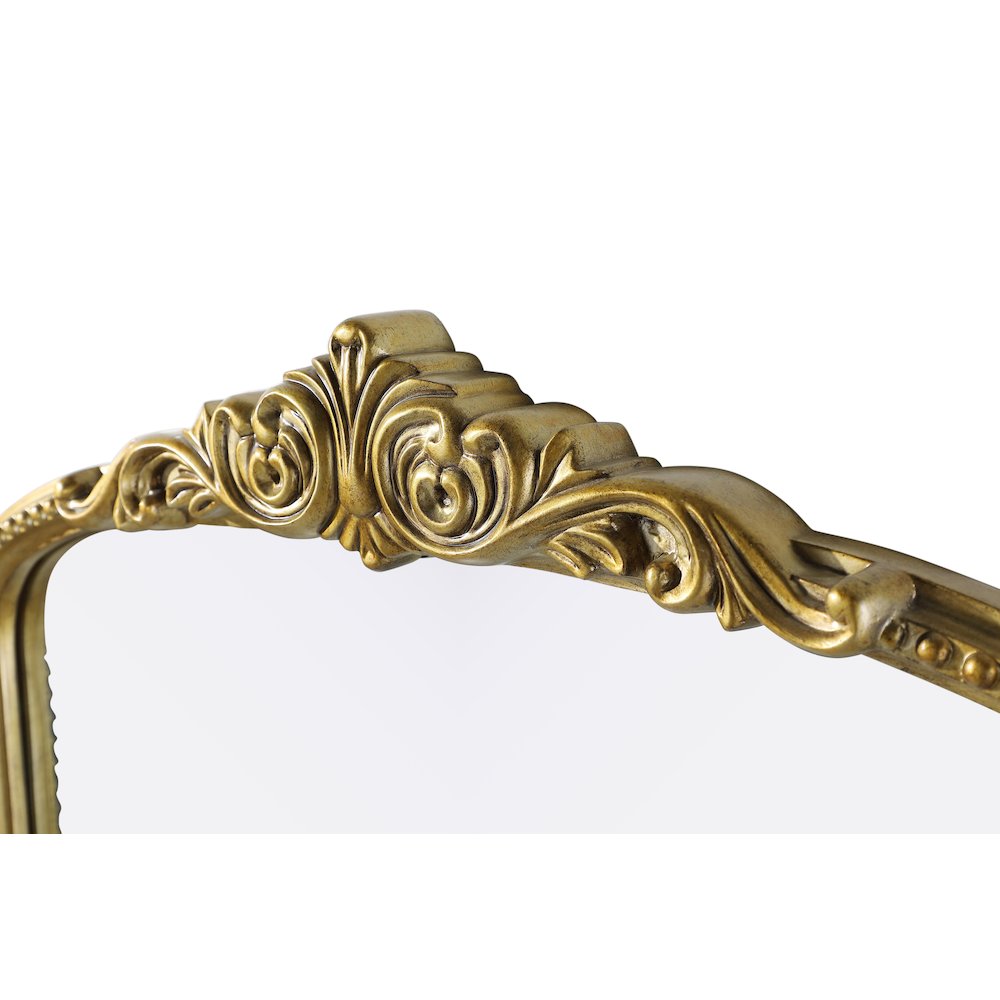 Naomi Vintage Resin Mirror 30x42 in Antique Brass. Picture 5
