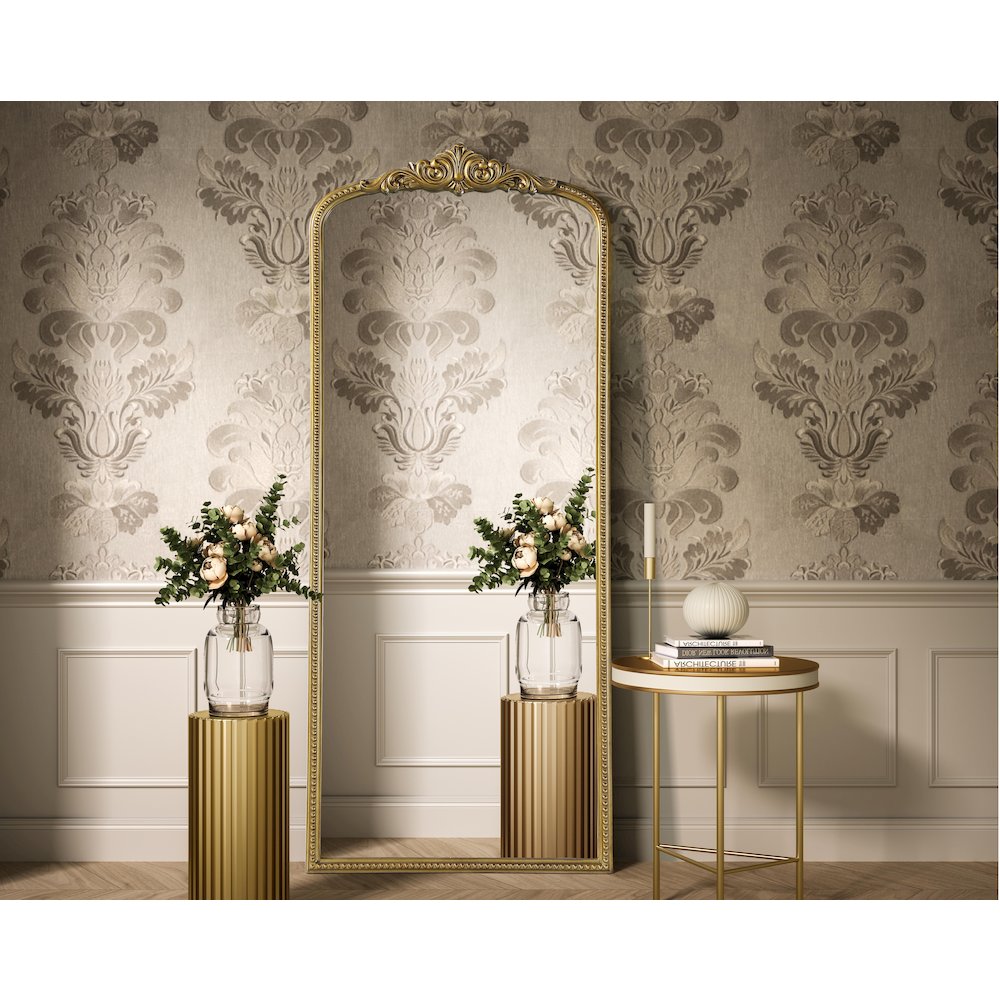 Naomi Vintage Resin Mirror 30x72 in Antique Brass. Picture 2