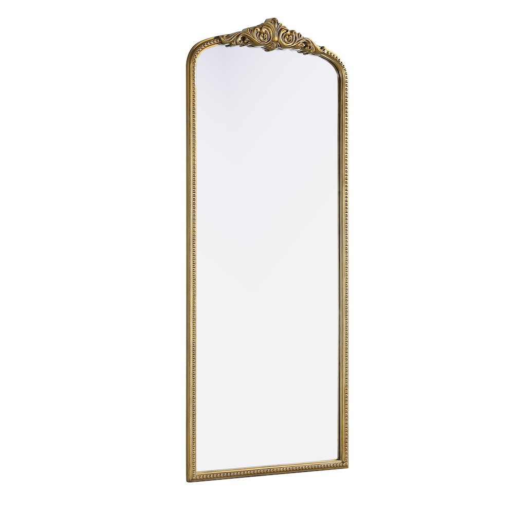 Naomi Vintage Resin Mirror 30x72 in Antique Brass. Picture 4