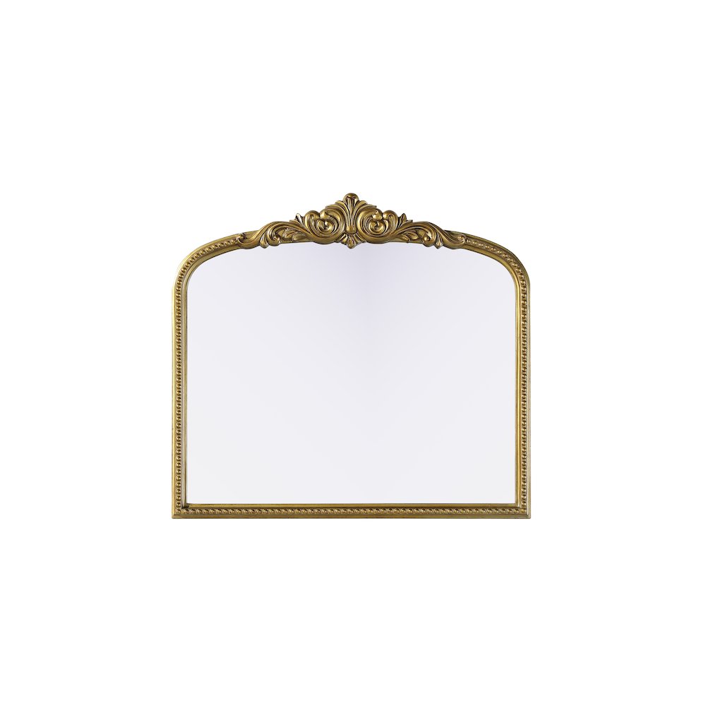 Naomi Vintage Resin Mirror 33x30 in Antique Brass. Picture 1