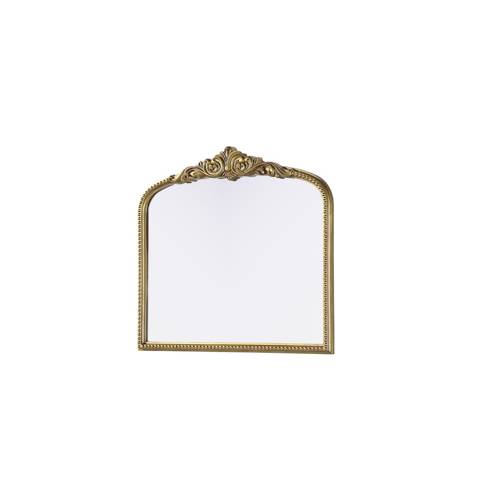 Naomi Vintage Resin Mirror 33x30 in Antique Brass. Picture 4