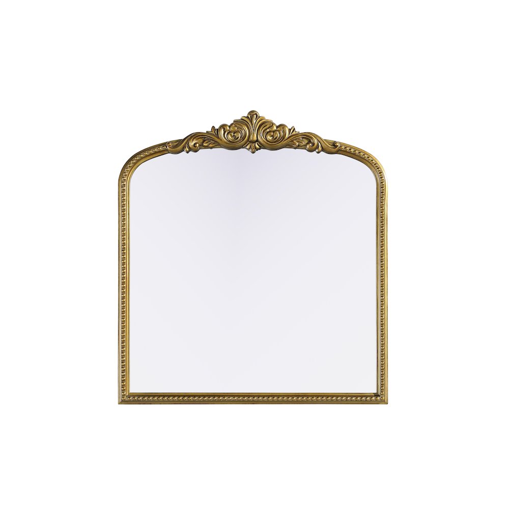 Naomi Vintage Resin Mirror 33x36 in Antique Brass. Picture 1