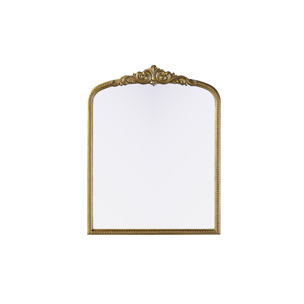 Naomi Vintage Resin Mirror 33x42 in Antique Brass. Picture 1