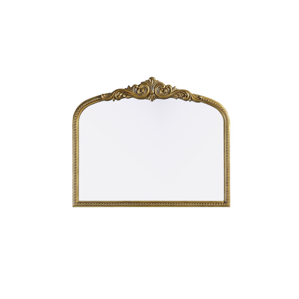 Naomi Vintage Resin Mirror 36x30 in Antique Brass. Picture 1