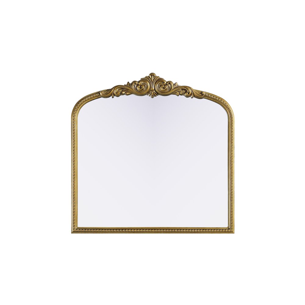 Naomi Vintage Resin Mirror 36x36 in Antique Brass. Picture 1