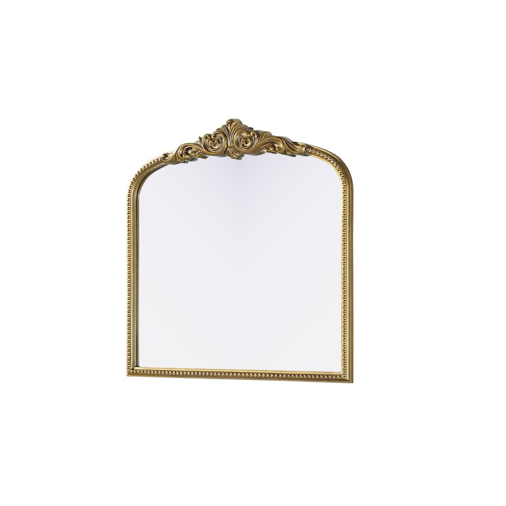 Naomi Vintage Resin Mirror 36x36 in Antique Brass. Picture 4