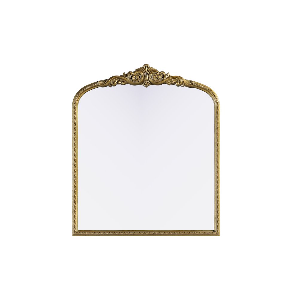 Naomi Vintage Resin Mirror 36x42 in Antique Brass. Picture 1