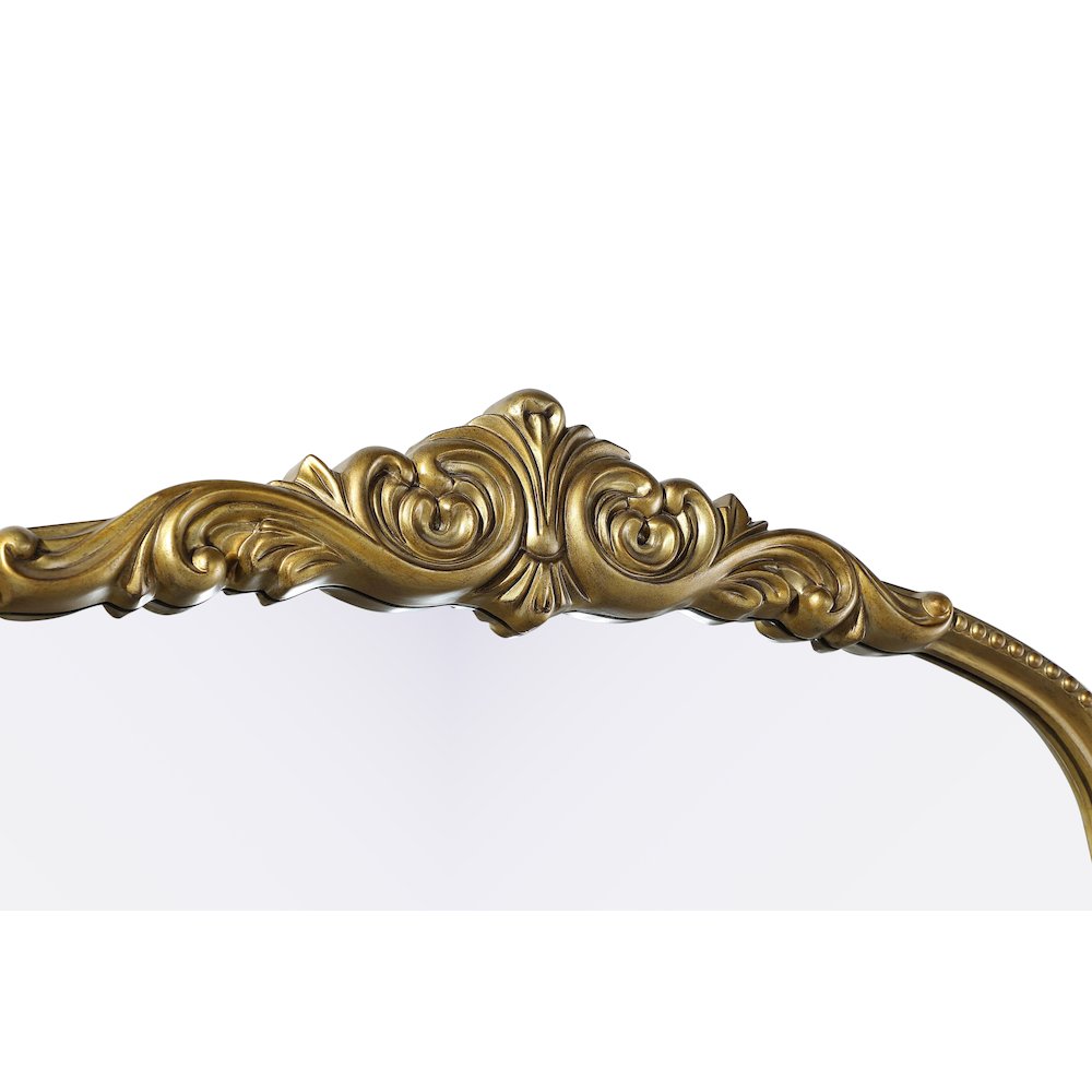 Naomi Vintage Resin Mirror 36x42 in Antique Brass. Picture 5