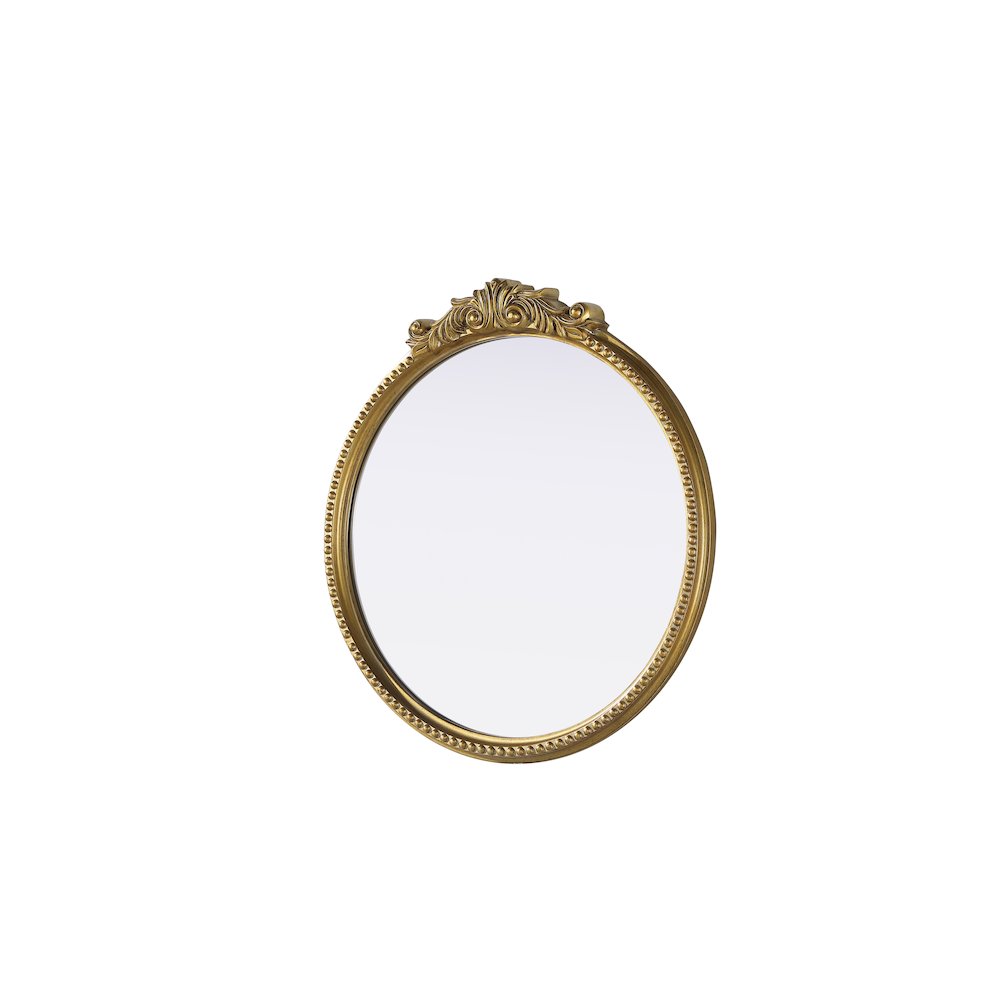 Naomi Vintage Resin Mirror 24x25.6 in Antique Brass. Picture 4