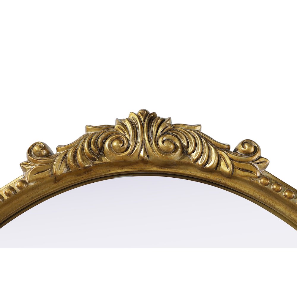 Naomi Vintage Resin Mirror 24x25.6 in Antique Brass. Picture 5