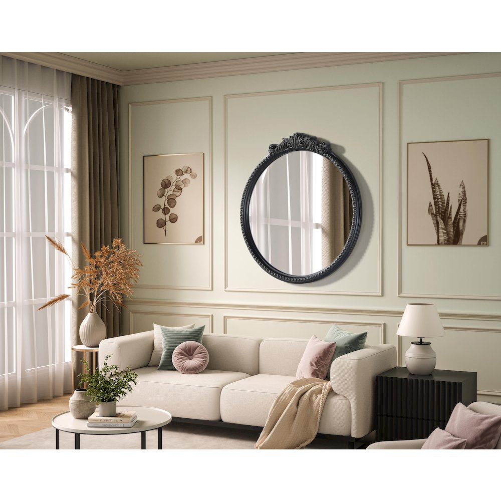 Naomi Vintage Resin Mirror 24x25.6 in Vintage Bronze. Picture 3