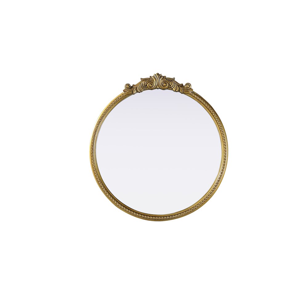 Naomi Vintage Resin Mirror 30x32 in Antique Brass. Picture 1