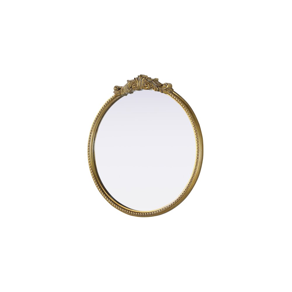 Naomi Vintage Resin Mirror 30x32 in Antique Brass. Picture 4