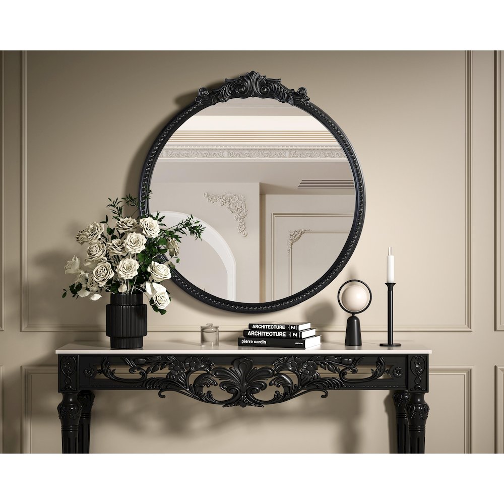 Naomi Vintage Resin Mirror 30x32 in Vintage Bronze. Picture 2