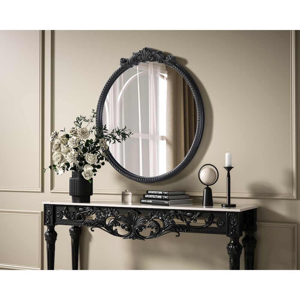 Naomi Vintage Resin Mirror 30x32 in Vintage Bronze. Picture 3