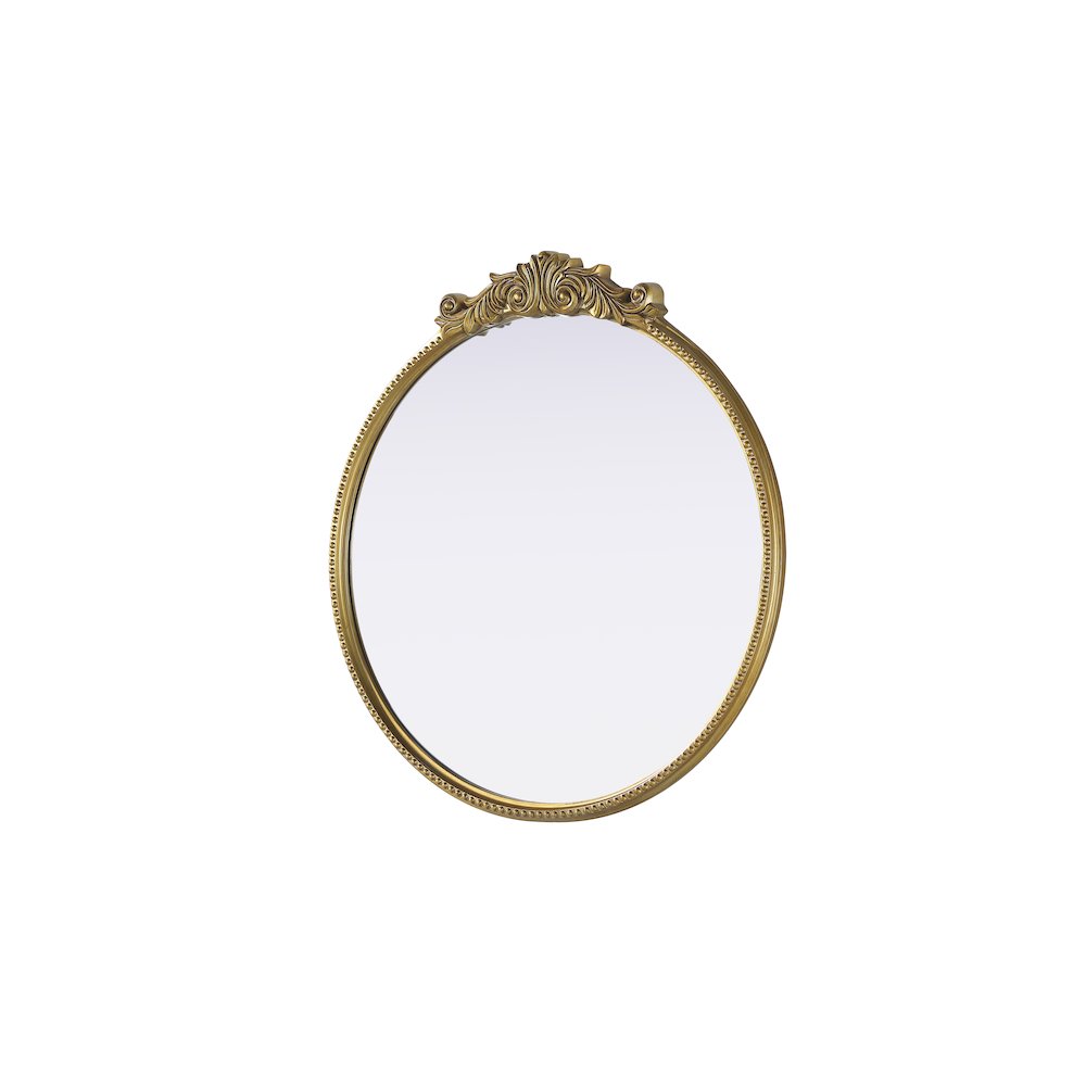 Naomi Vintage Resin Mirror 36x38 in Antique Brass. Picture 4