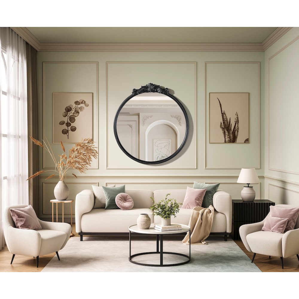 Naomi Vintage Resin Mirror 36x38 in Vintage Bronze. Picture 2