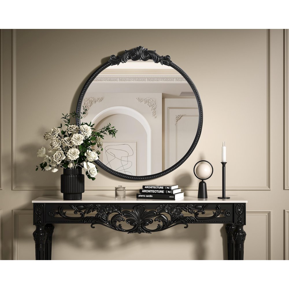 Naomi Vintage Resin Mirror 42x45 in Vintage Bronze. Picture 2