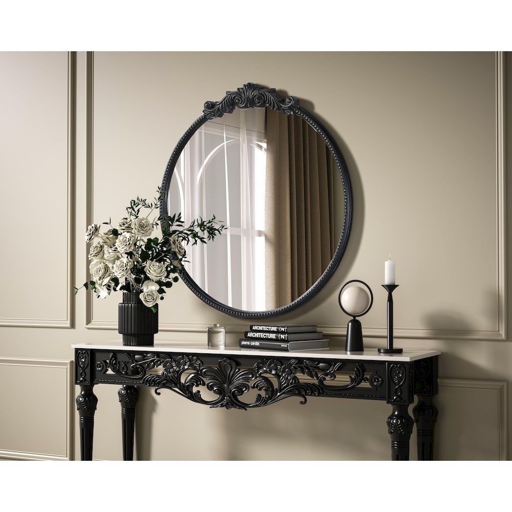 Naomi Vintage Resin Mirror 42x45 in Vintage Bronze. Picture 3