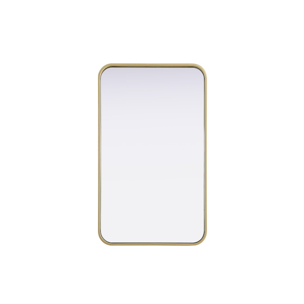 Contour Metal Rectangle Mirror 18x30 in Brass. Picture 1