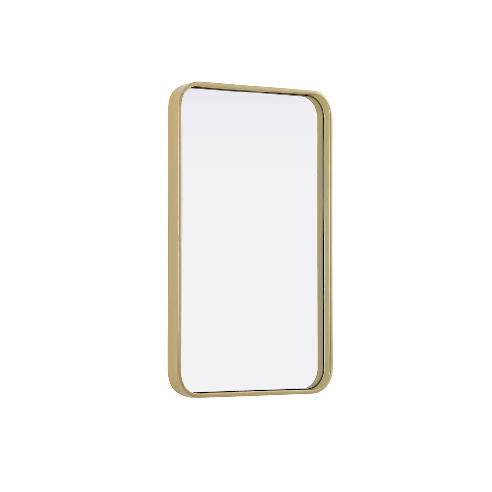 Contour Metal Rectangle Mirror 18x30 in Brass. Picture 4