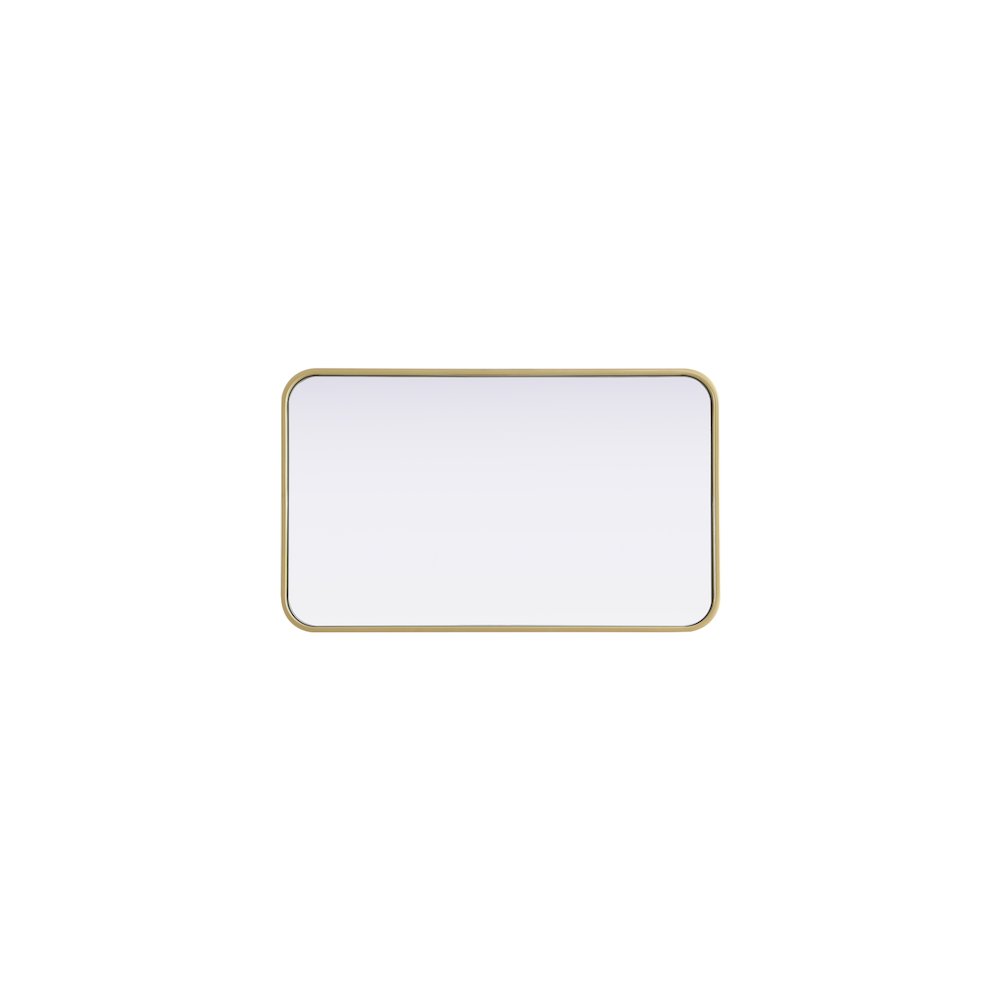 Contour Metal Rectangle Mirror 18x30 in Brass. Picture 5