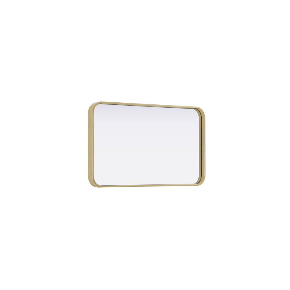 Contour Metal Rectangle Mirror 18x30 in Brass. Picture 8