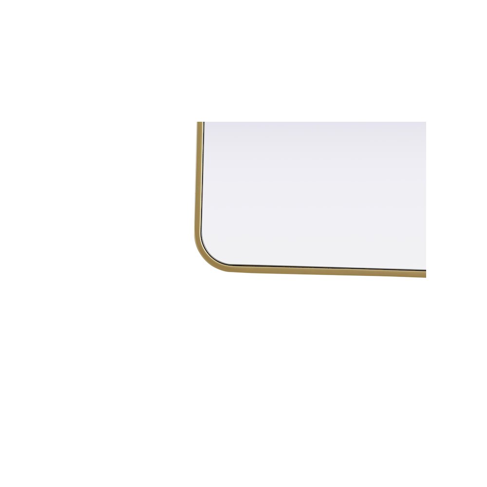Contour Metal Rectangle Mirror 18x30 in Brass. Picture 9