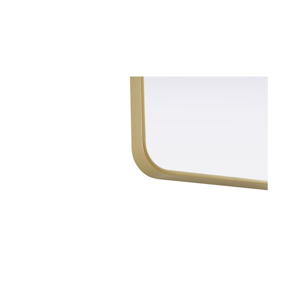 Contour Metal Rectangle Mirror 18x30 in Brass. Picture 10