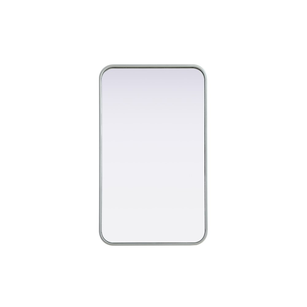 Contour Metal Rectangle Mirror 18x30 in Silver. Picture 1