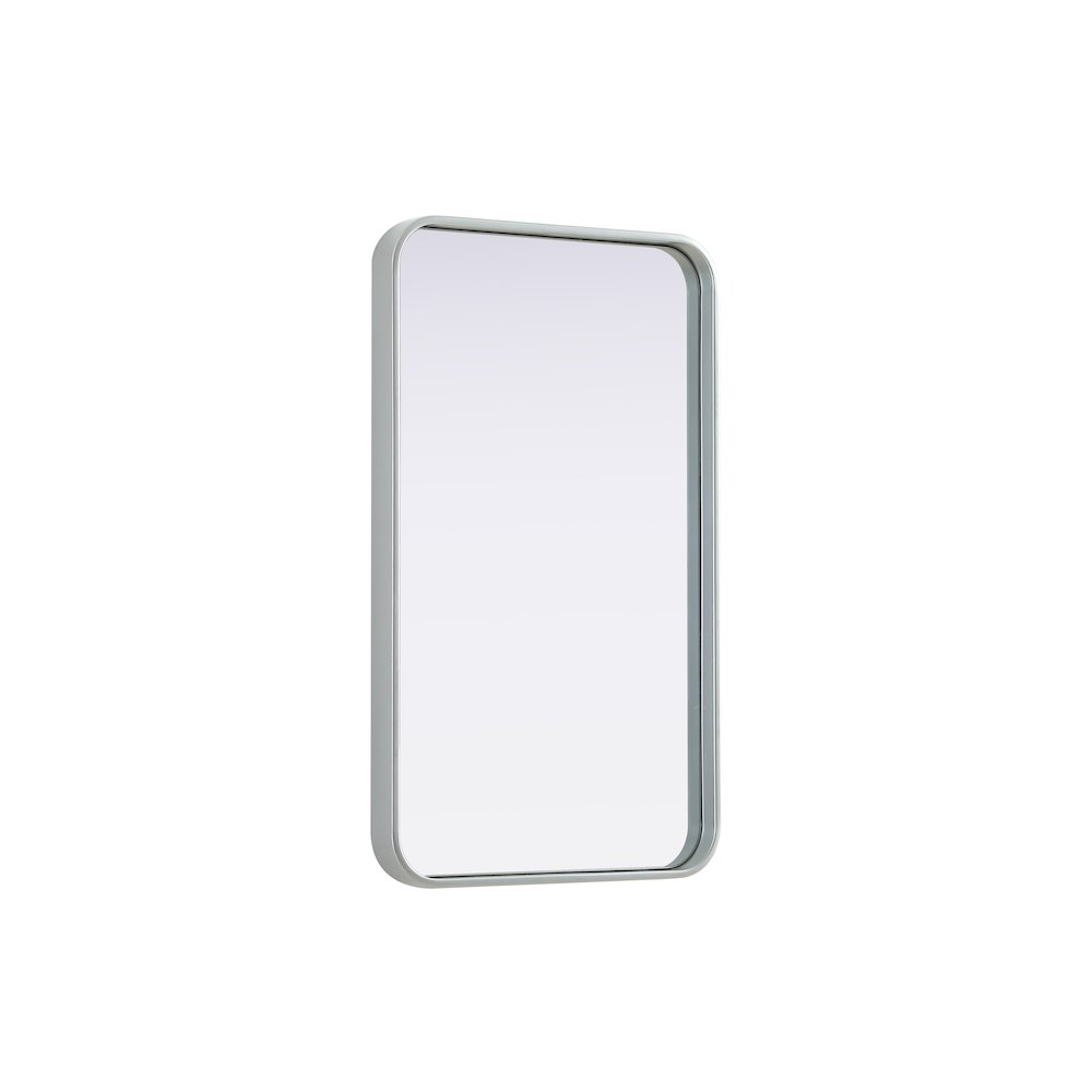 Contour Metal Rectangle Mirror 18x30 in Silver. Picture 4