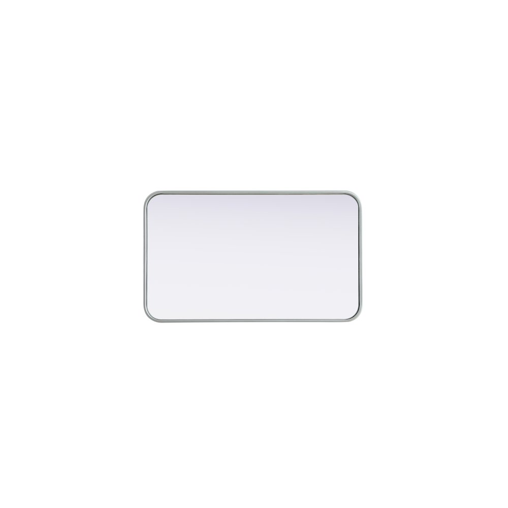 Contour Metal Rectangle Mirror 18x30 in Silver. Picture 5