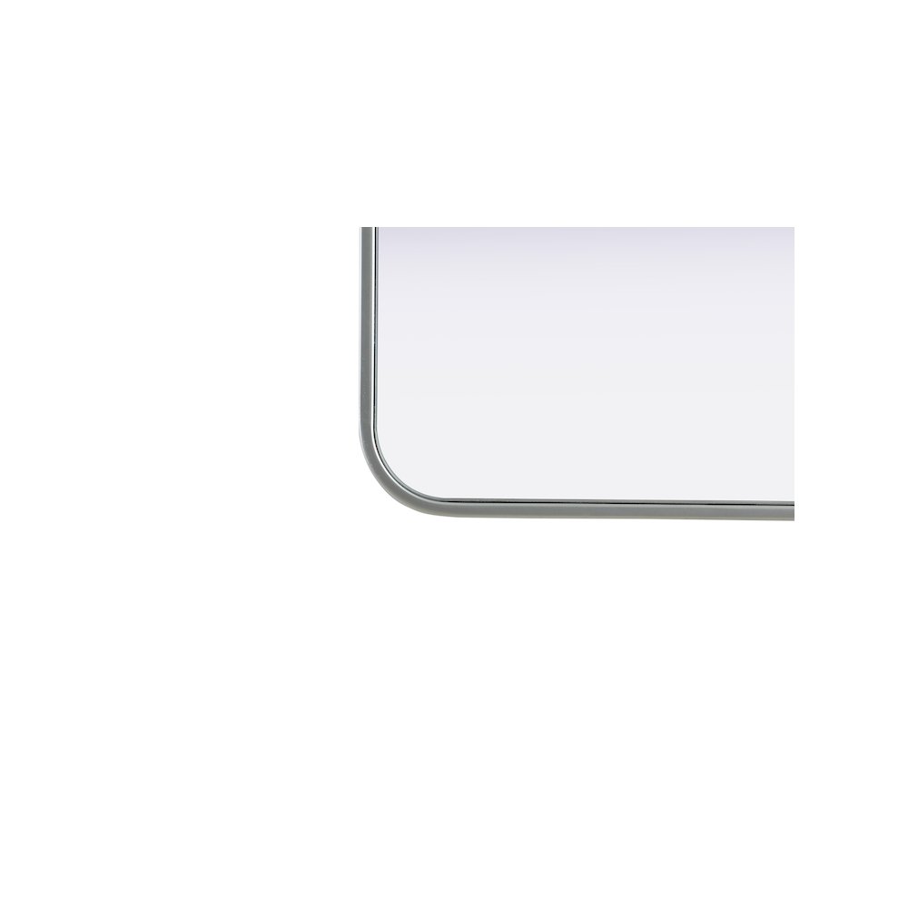 Contour Metal Rectangle Mirror 18x30 in Silver. Picture 9