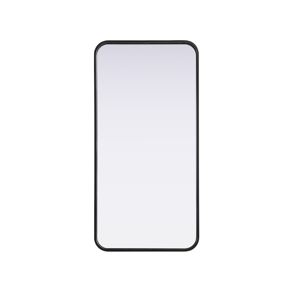 Contour Metal Rectangle Mirror 18x36 in Black. Picture 1