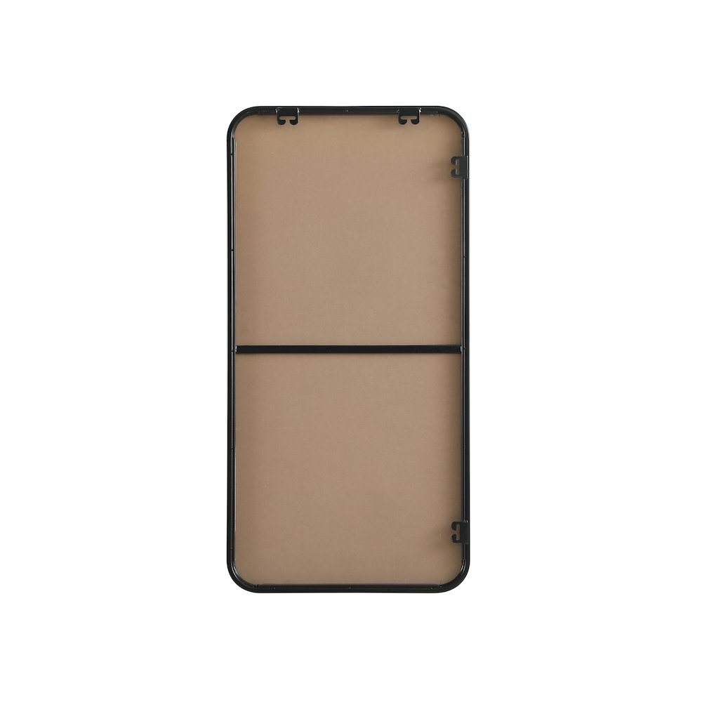 Contour Metal Rectangle Mirror 18x36 in Black. Picture 11