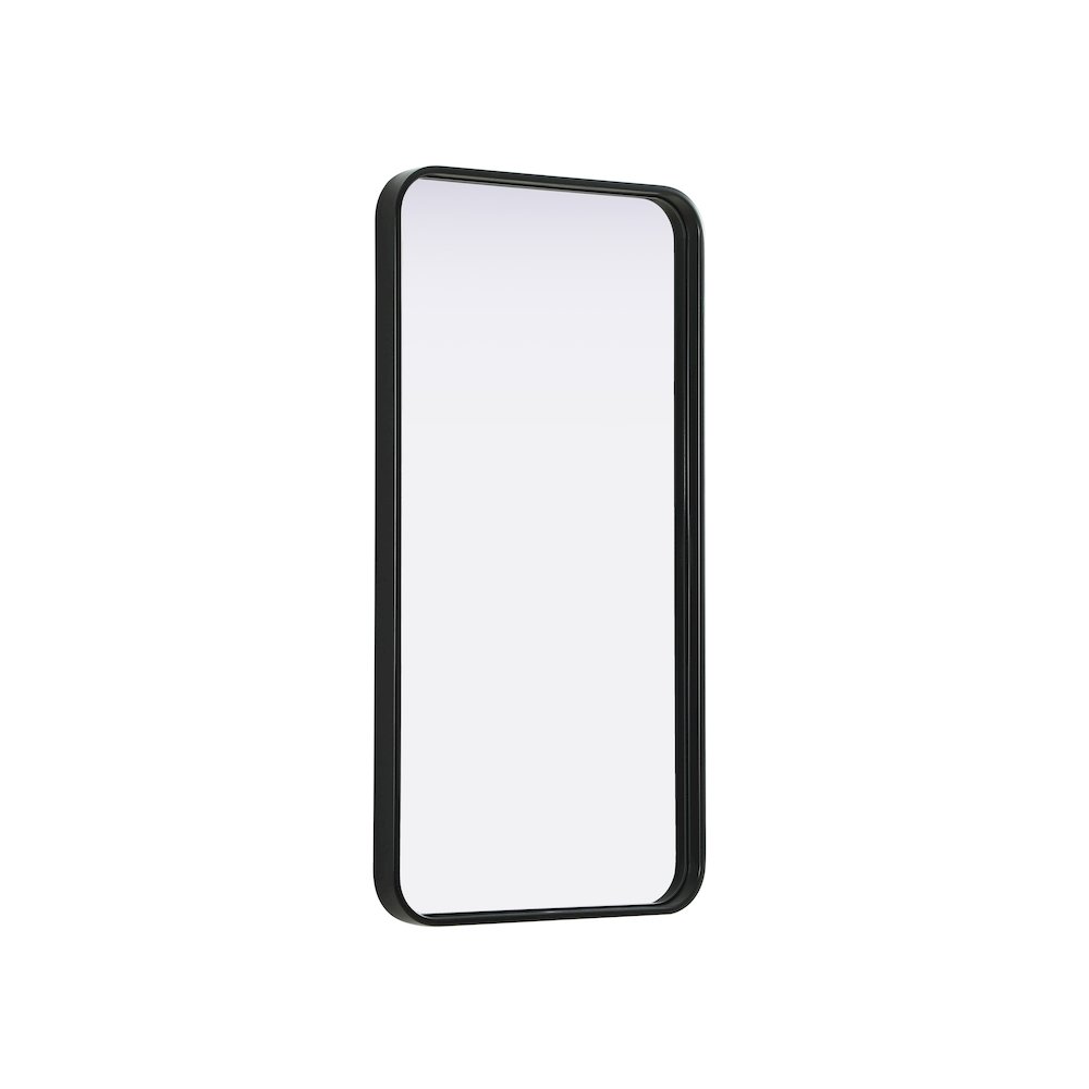 Contour Metal Rectangle Mirror 18x36 in Black. Picture 4
