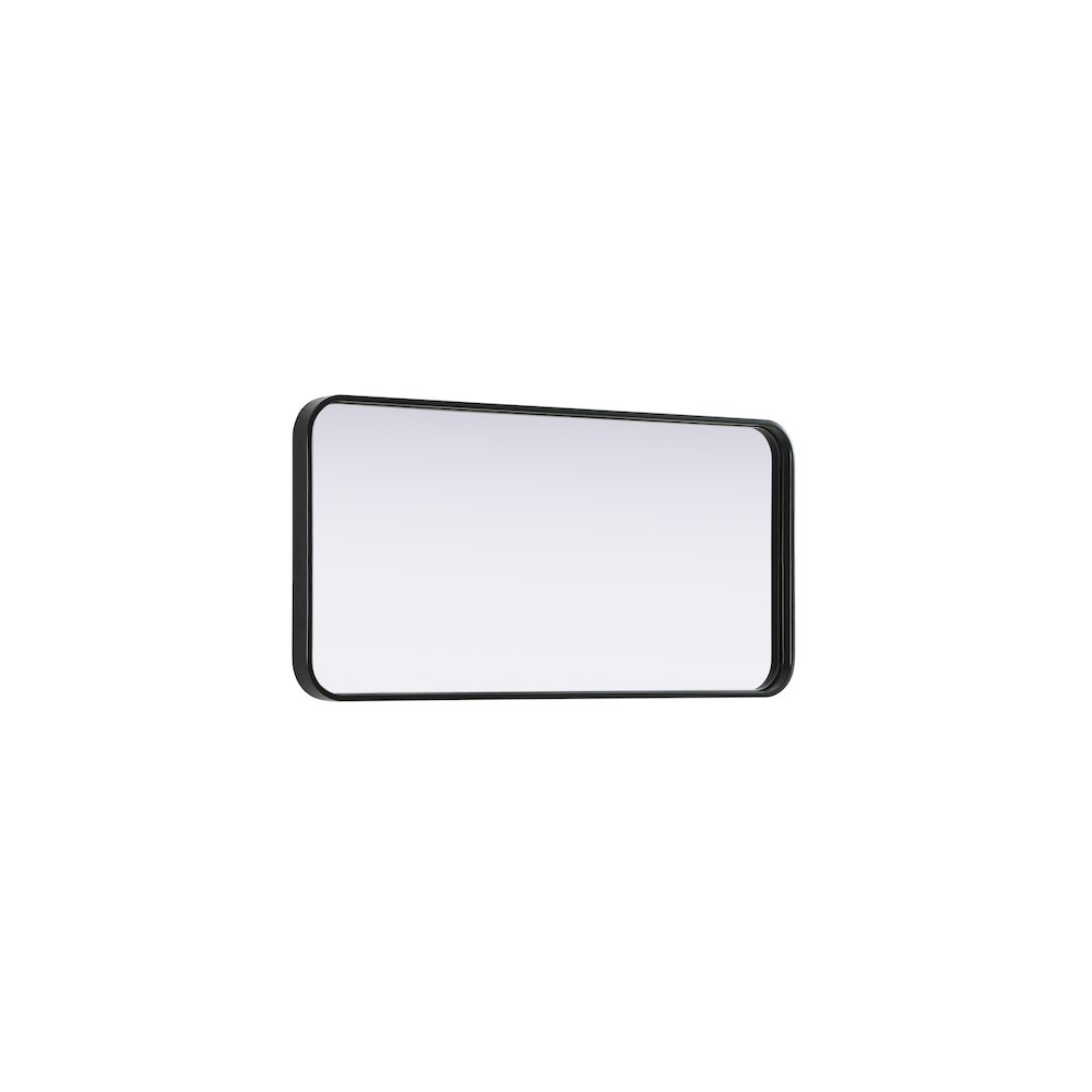 Contour Metal Rectangle Mirror 18x36 in Black. Picture 8