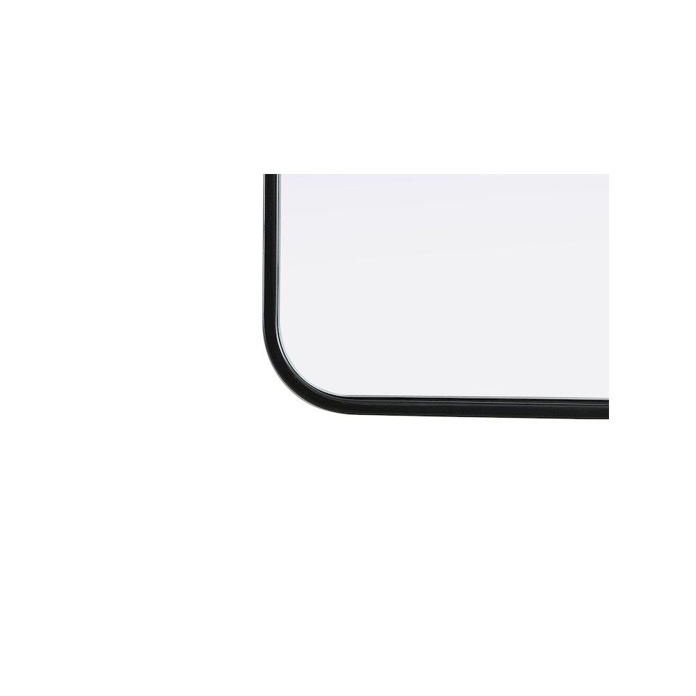 Contour Metal Rectangle Mirror 18x36 in Black. Picture 9