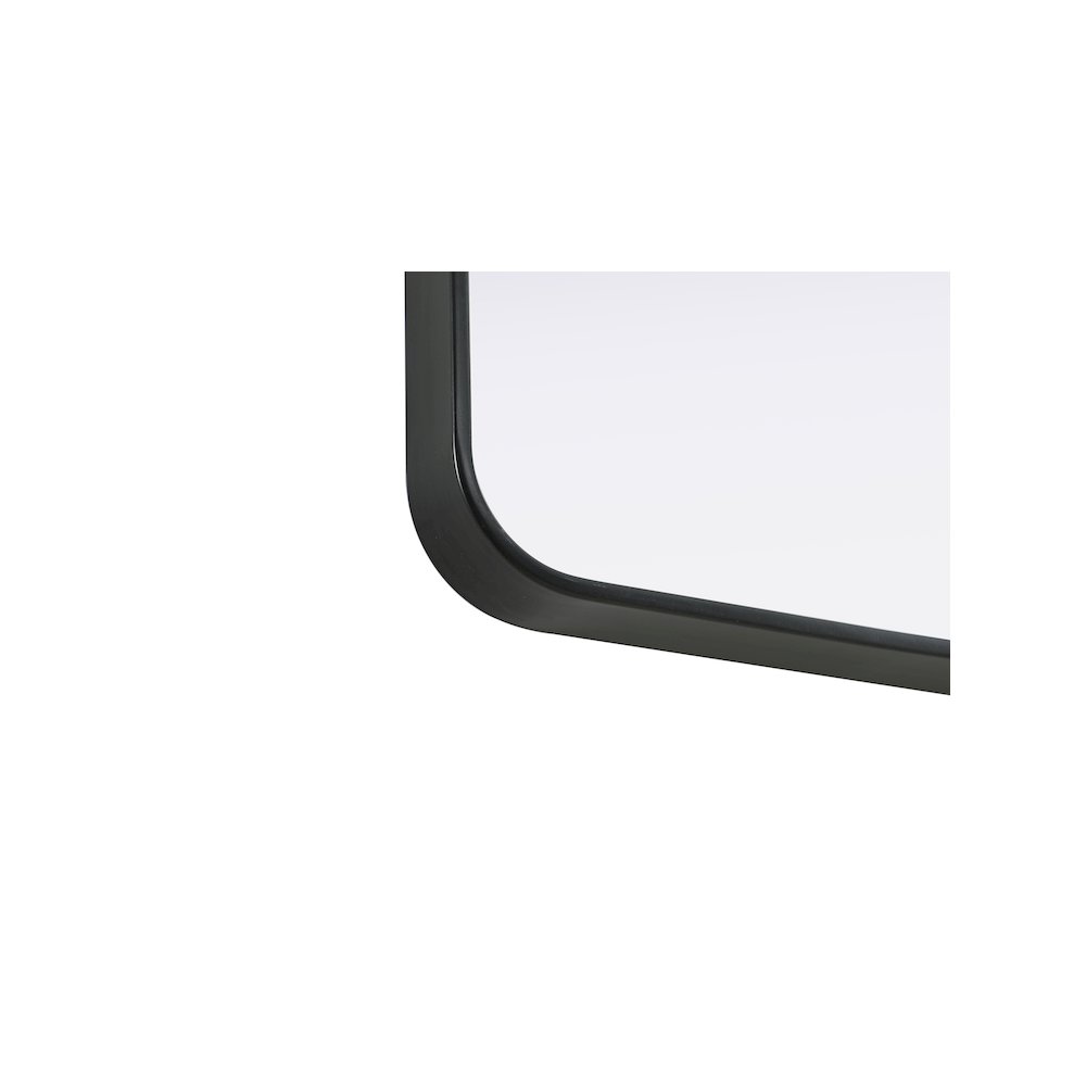 Contour Metal Rectangle Mirror 18x36 in Black. Picture 10