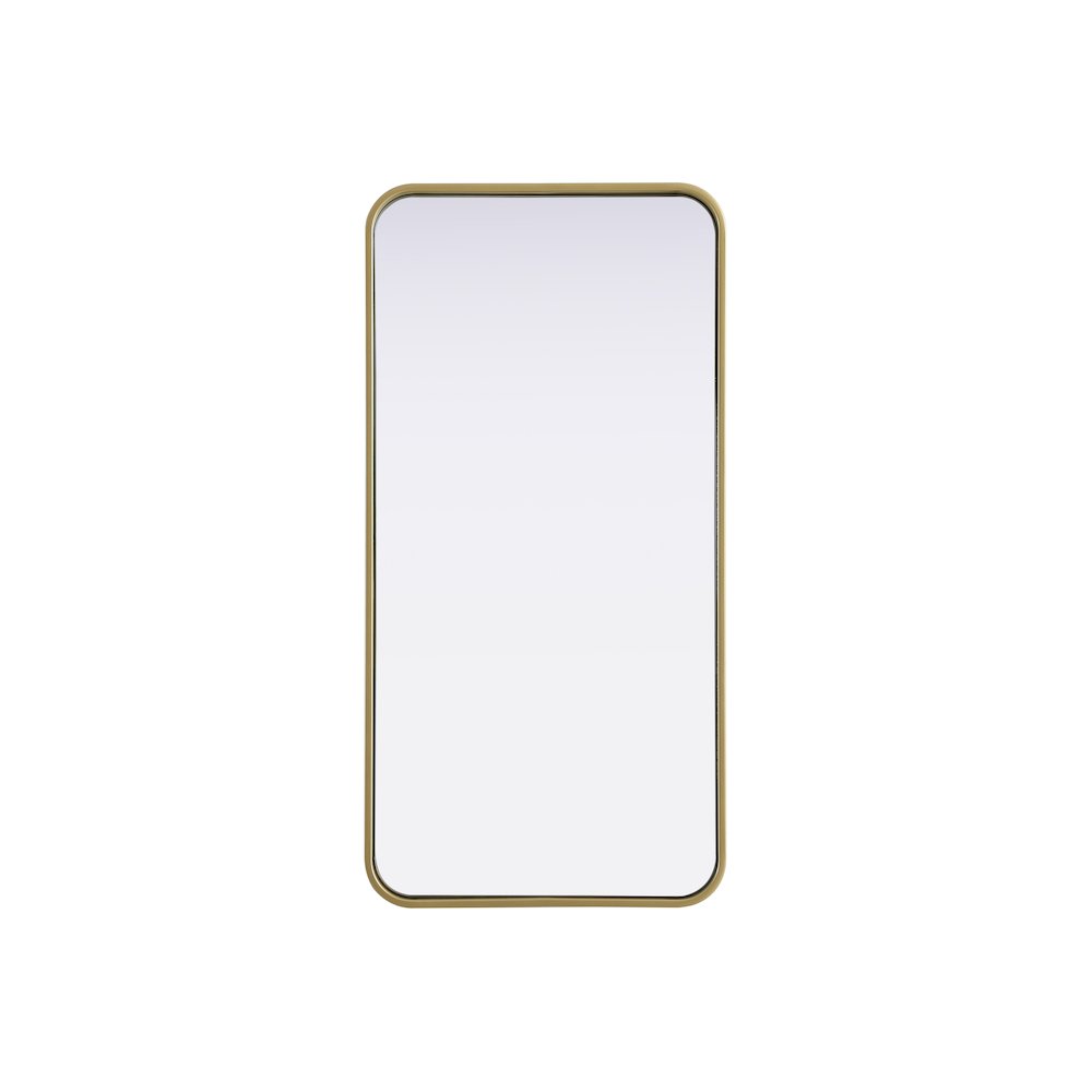 Contour Metal Rectangle Mirror 18x36 in Brass. Picture 1