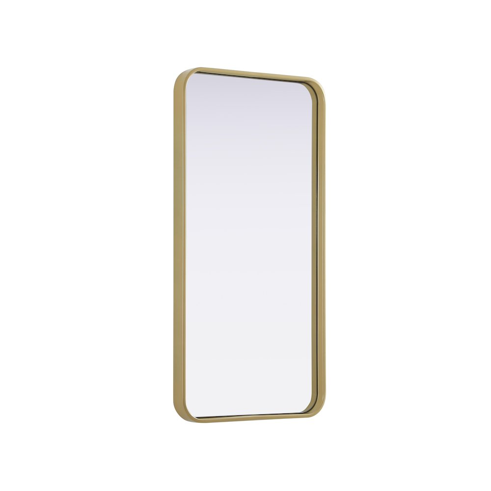 Contour Metal Rectangle Mirror 18x36 in Brass. Picture 4