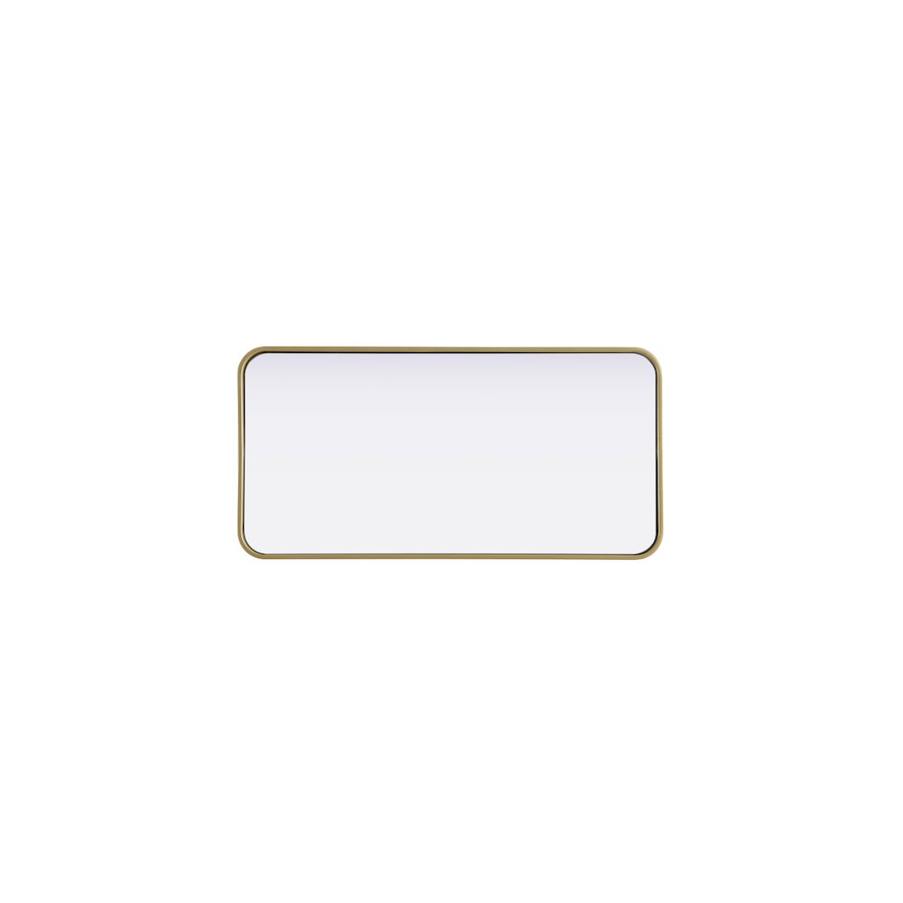 Contour Metal Rectangle Mirror 18x36 in Brass. Picture 5