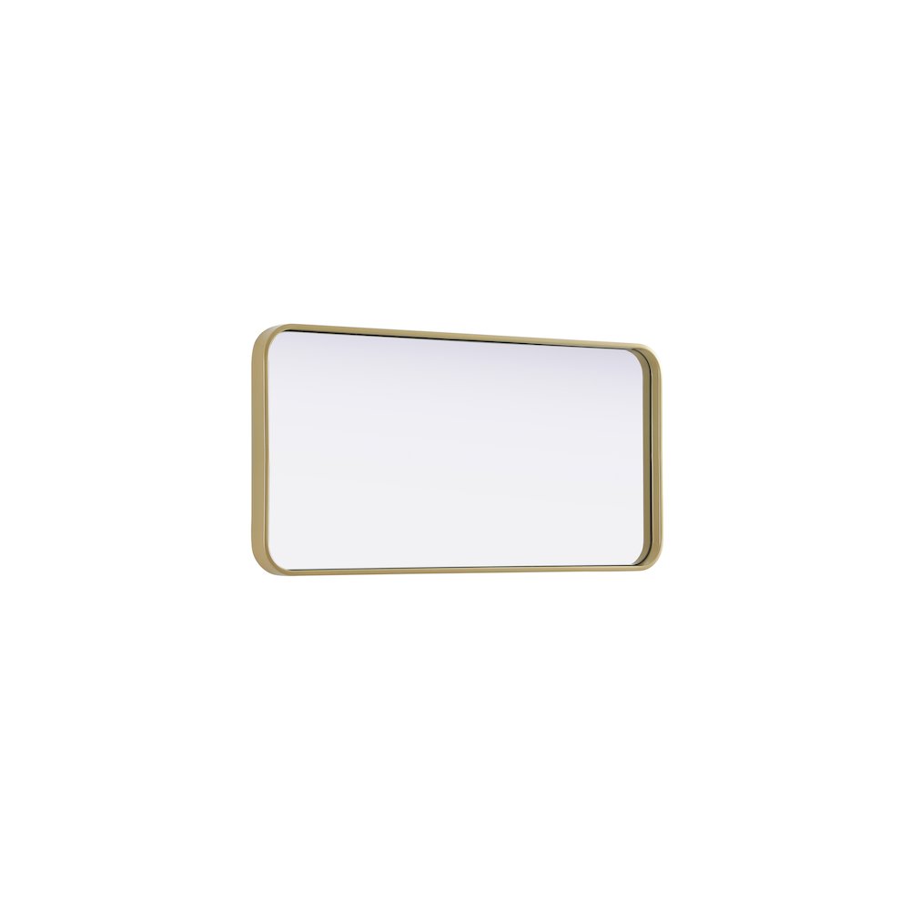 Contour Metal Rectangle Mirror 18x36 in Brass. Picture 8